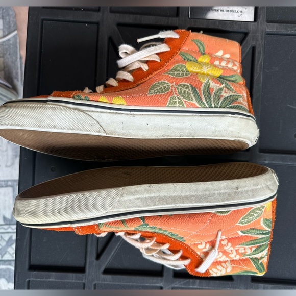 Vans Sk8 Hi Aloha Floral Orange Suede Canvas Mens’s 7 Women’s 8.5  Rare Vintage - Picture 7 of 10